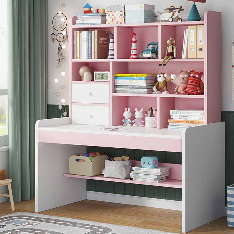 Home Children's Desk Adjustable Study Desk with Storage Shelves