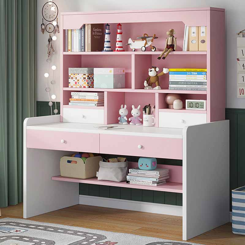 Home Children's Desk Adjustable Study Desk with Storage Shelves