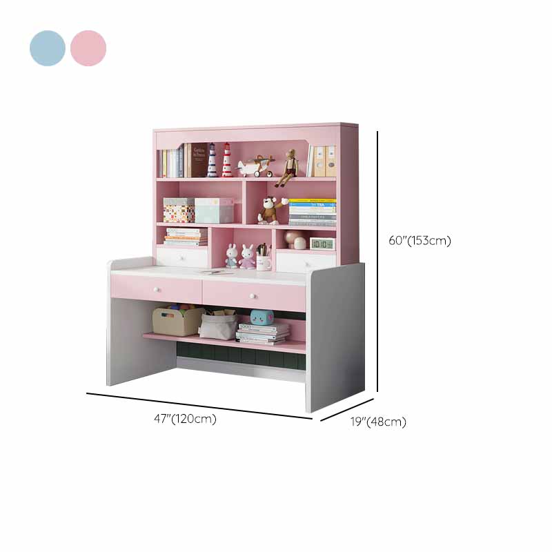 Home Children's Desk Adjustable Study Desk with Storage Shelves