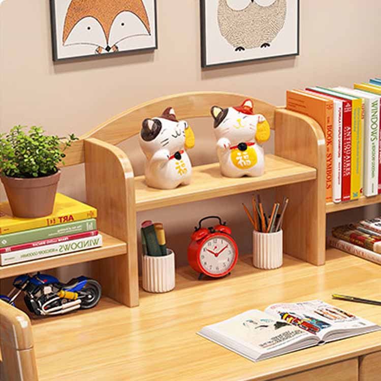 Wooden Children's Desk Home Desk with Chair Set with Storage Shelves