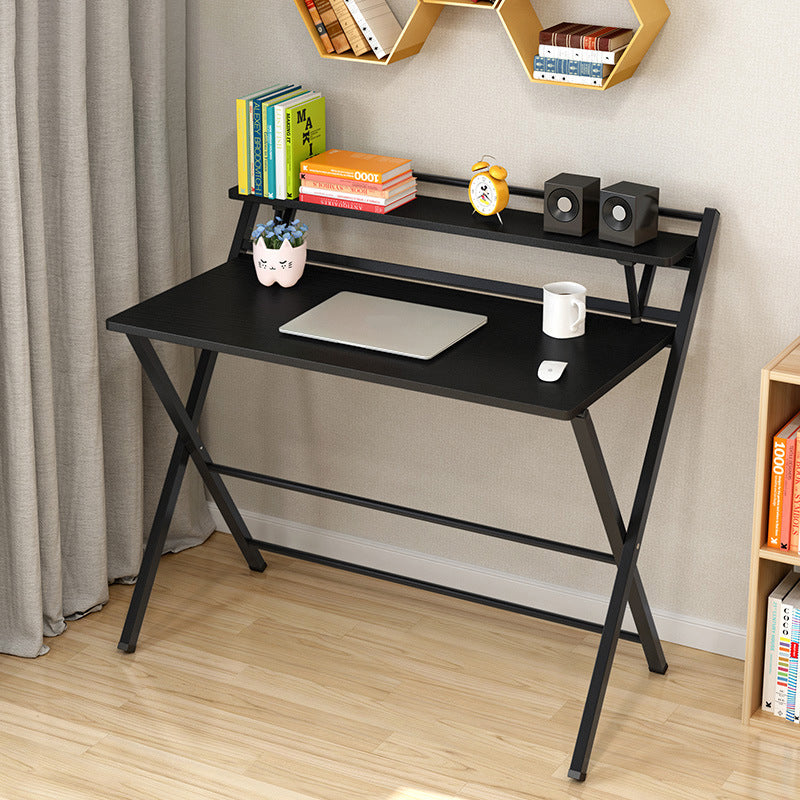 Solid Wood Children's Desk Home Desk with Chair Set with Storage Shelves