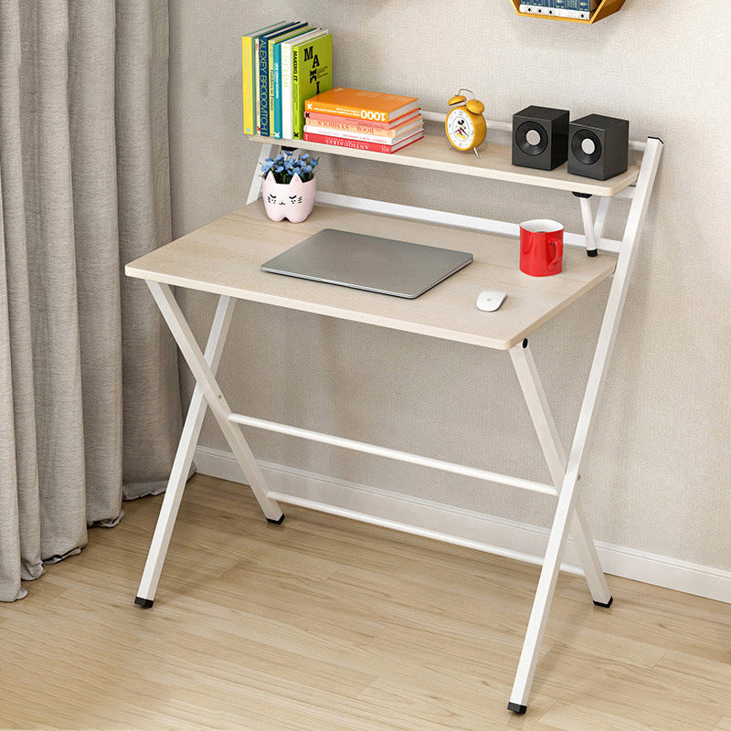 Solid Wood Children's Desk Home Desk with Chair Set with Storage Shelves