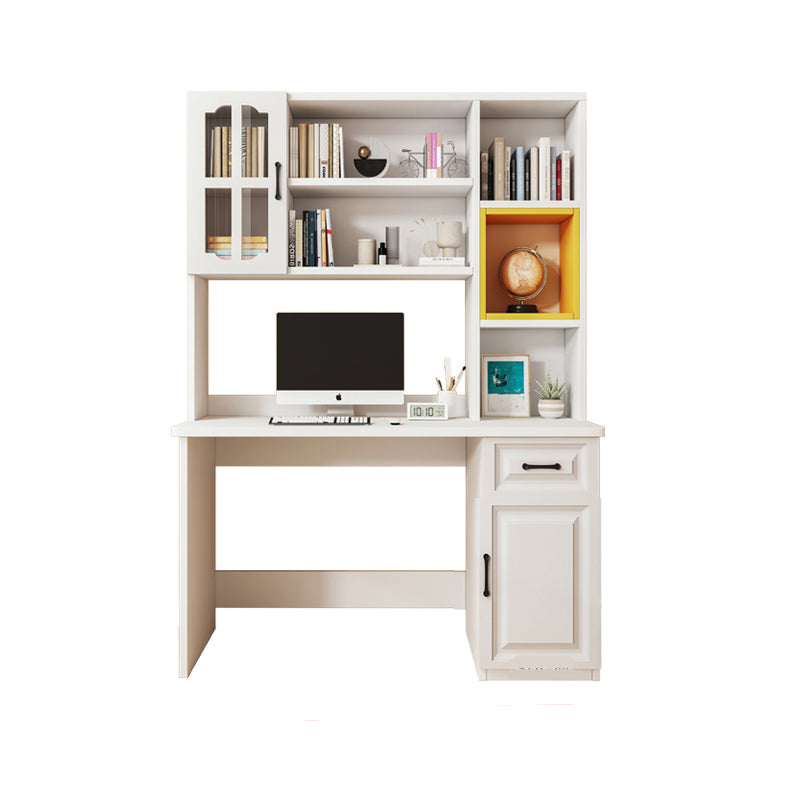 Solid Wood Children's Desk Writing Desk with Storage Shelves