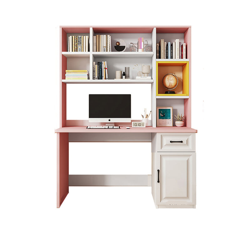 Solid Wood Children's Desk Writing Desk with Storage Shelves