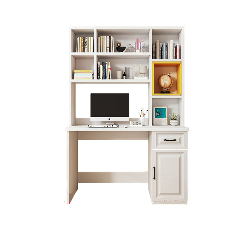 Solid Wood Children's Desk Writing Desk with Storage Shelves