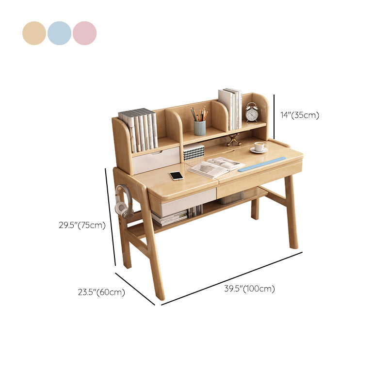 Ergonomic Drawing Desk Home Wooden Writing Desk with Side Hook