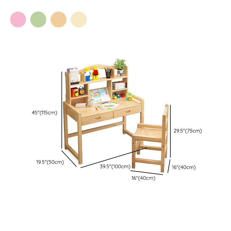 Home Drawing Desk Solid Wood Writing Desk with Storage Drawer