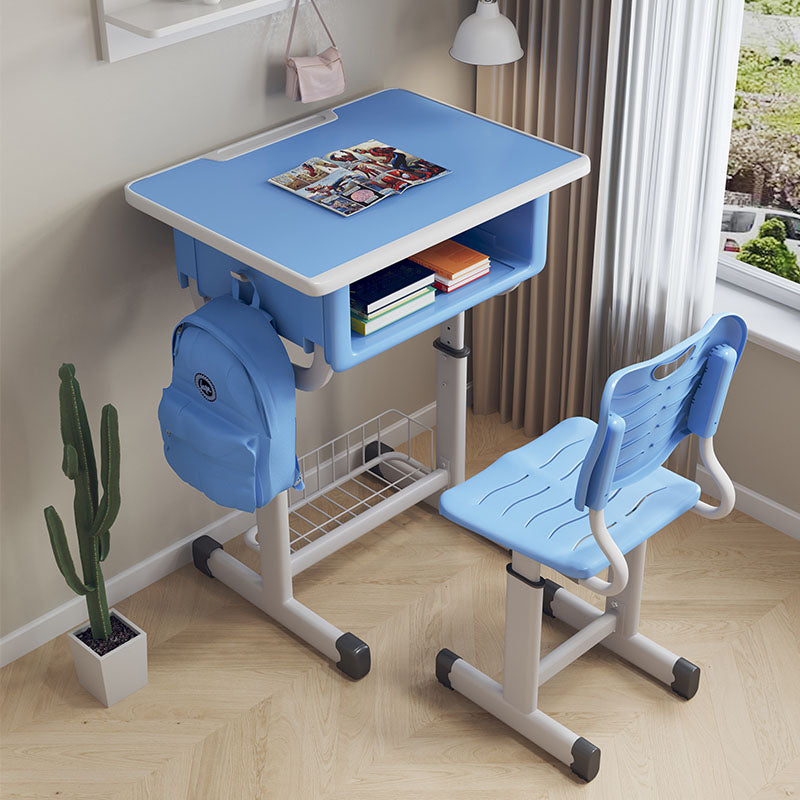 Children's Desk Adjustable Study Desk with Storage Shelf and Chair