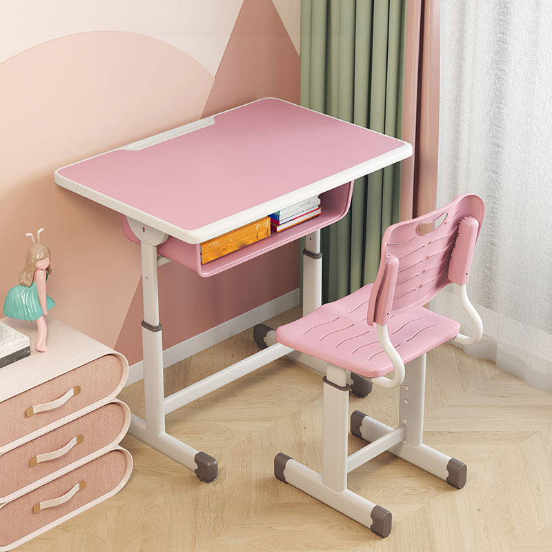 Children's Desk Adjustable Study Desk with Storage Shelf and Chair