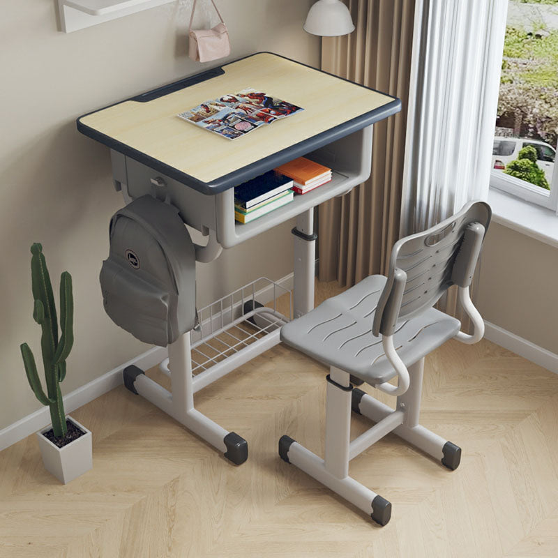 Children's Desk Adjustable Study Desk with Storage Shelf and Chair