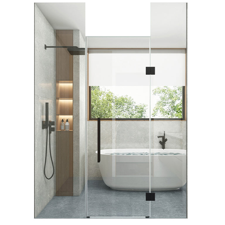 Frameless to Ceiling Bathroom Screen, Swing Tempered Glass Shower Door