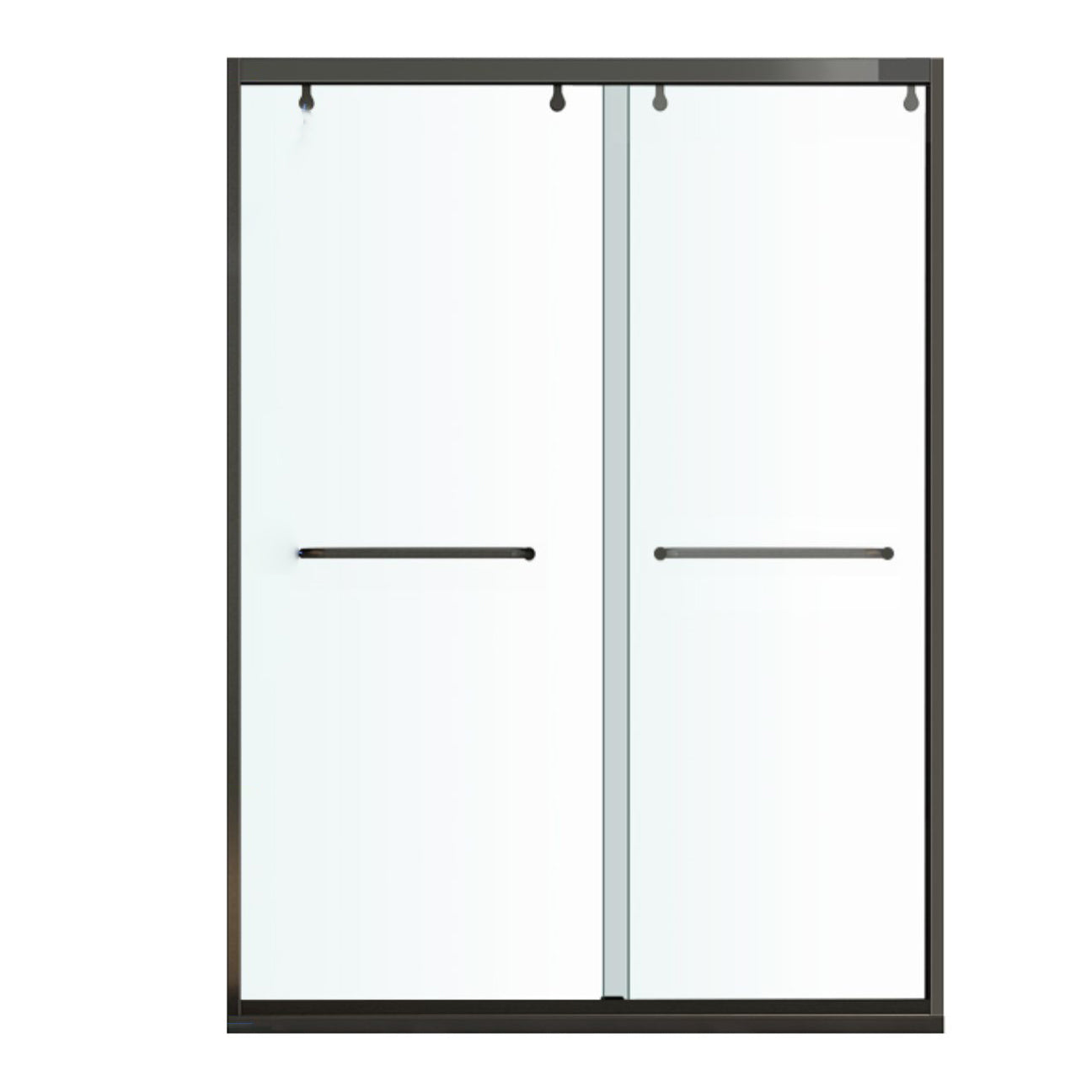 One-shaped Semi-frameless Double Sliding Shower Door, Bathroom Tempered Glass Door