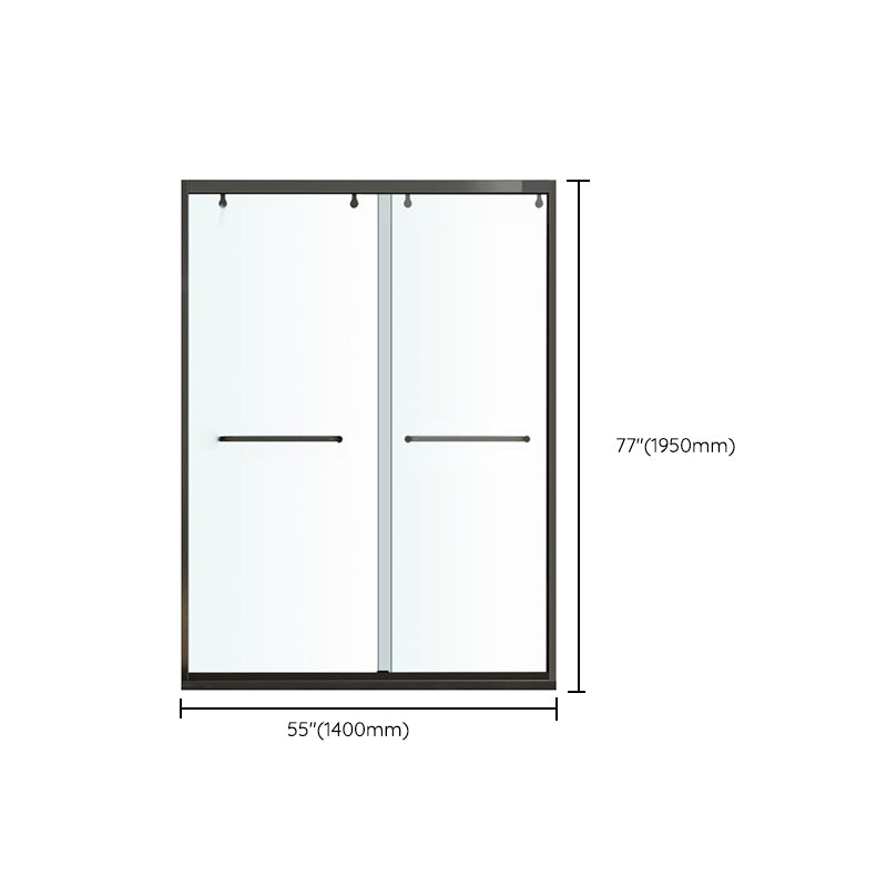 One-shaped Semi-frameless Double Sliding Shower Door, Bathroom Tempered Glass Door