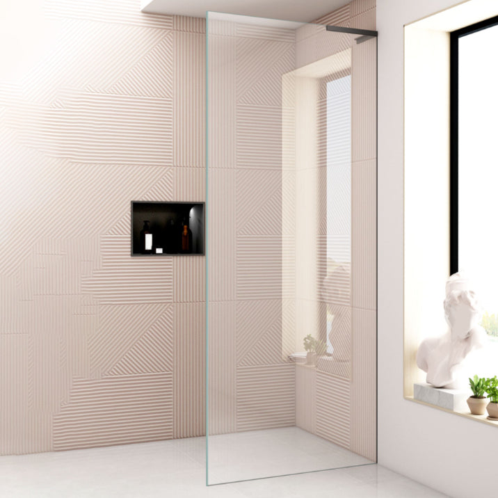 Simple Bathroom Tempered Glass Bath Screen, Frameless Fixed Partition Screen