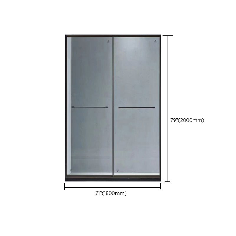 Extremely Narrow Full Frame Double Sliding Shower Door, Shower Room One-line Partition
