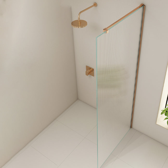 Semi Frameless Single Tempered Glass Shower Screen with Fixed Panel