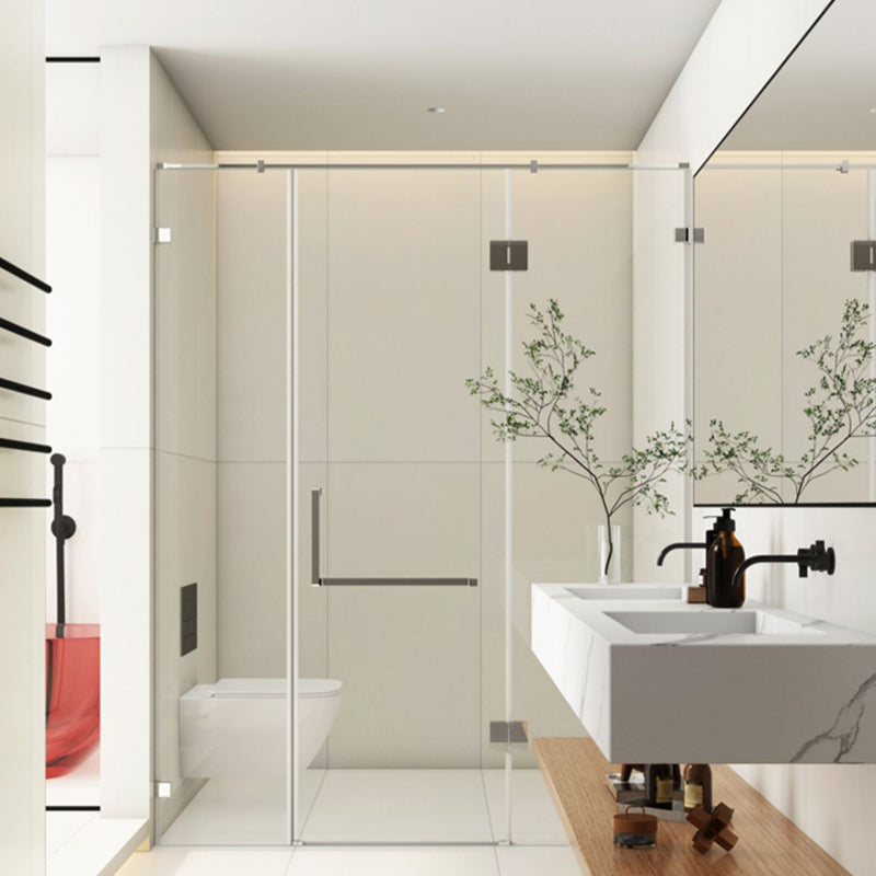 Minimalist Semi Frameless Door Hinged Tempered Glass Shower Door