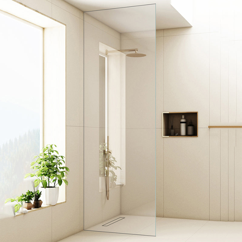 Frameless Glass Partition Bathroom Screen, Minimalist Bathroom Half Partition Glass Panel