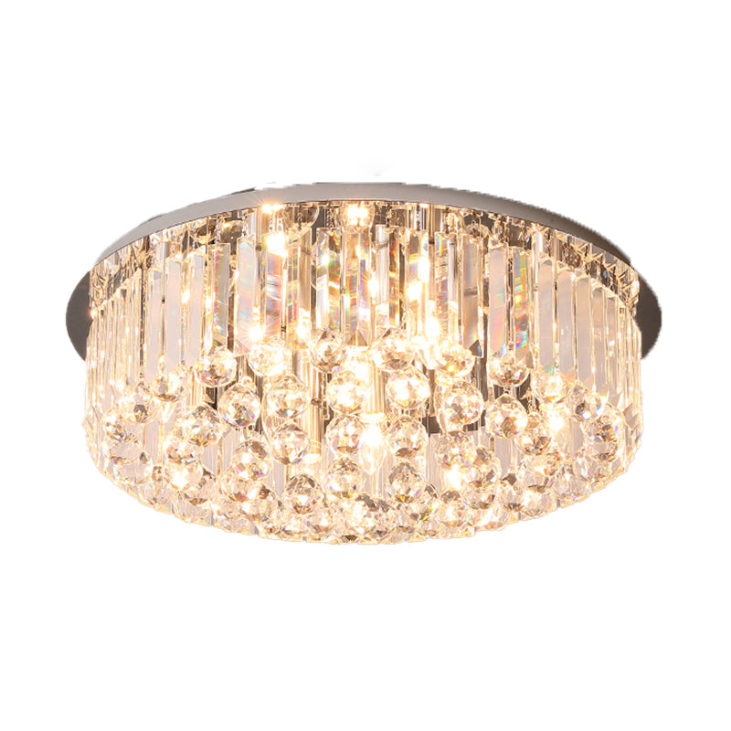 Minimalist Ceiling Lamp Contemporary Flush Mount Light Fixture with Crystal Shade