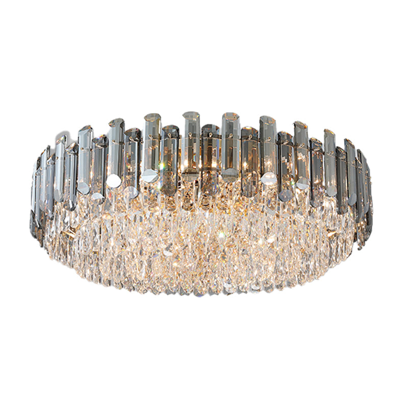 Modern Ceiling Lamp Minimalist Flush Mount Light Fixture with Crystal Shade for Bedroom