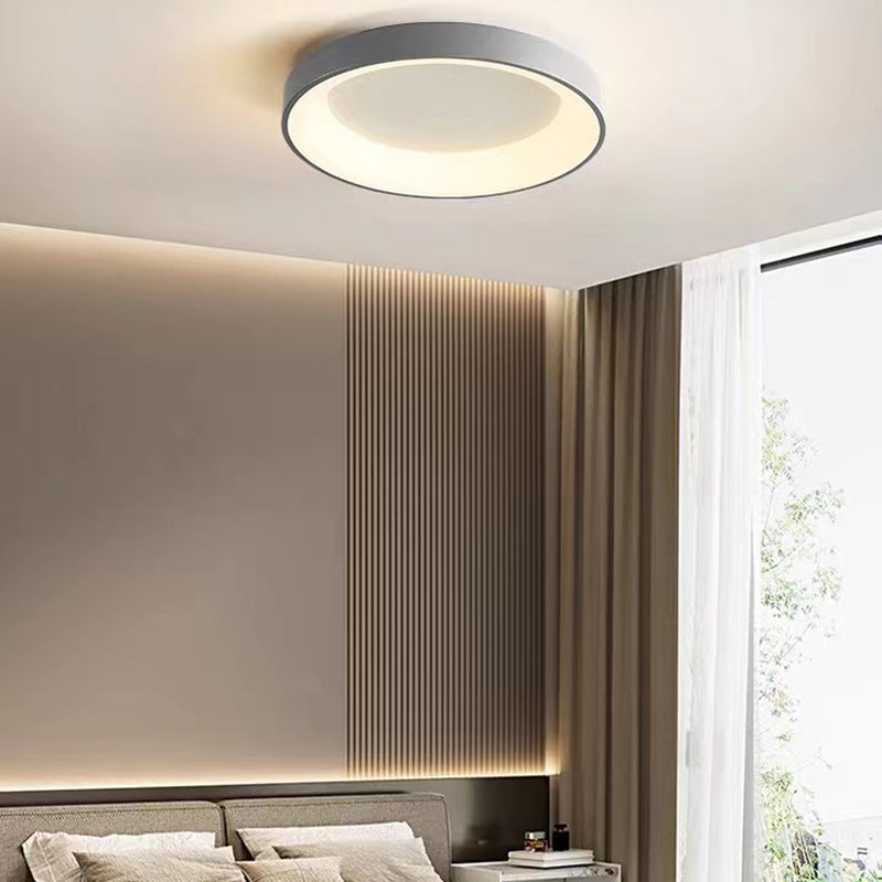 Single White Modernism LED Flush Mount Lighting Unique Ceiling Light for Bedroom