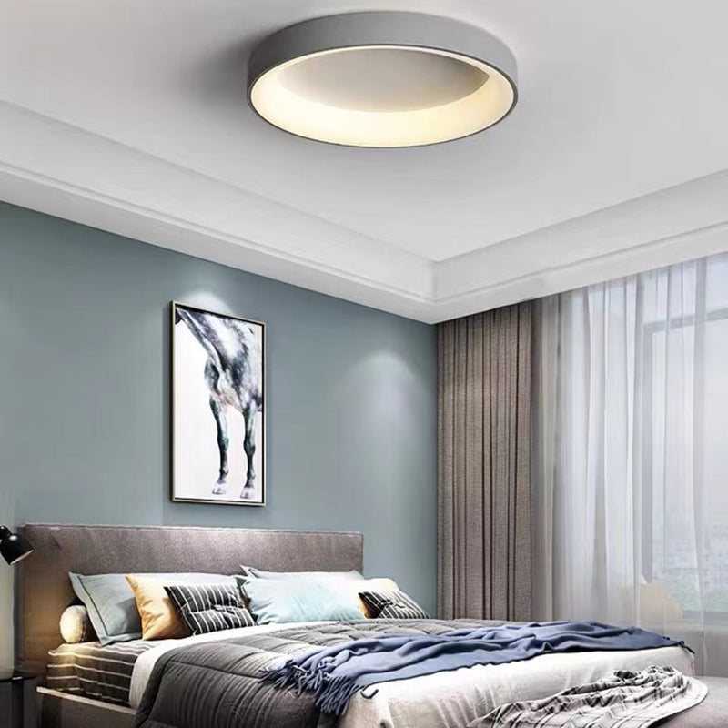 Single White Modernism LED Flush Mount Lighting Unique Ceiling Light for Bedroom