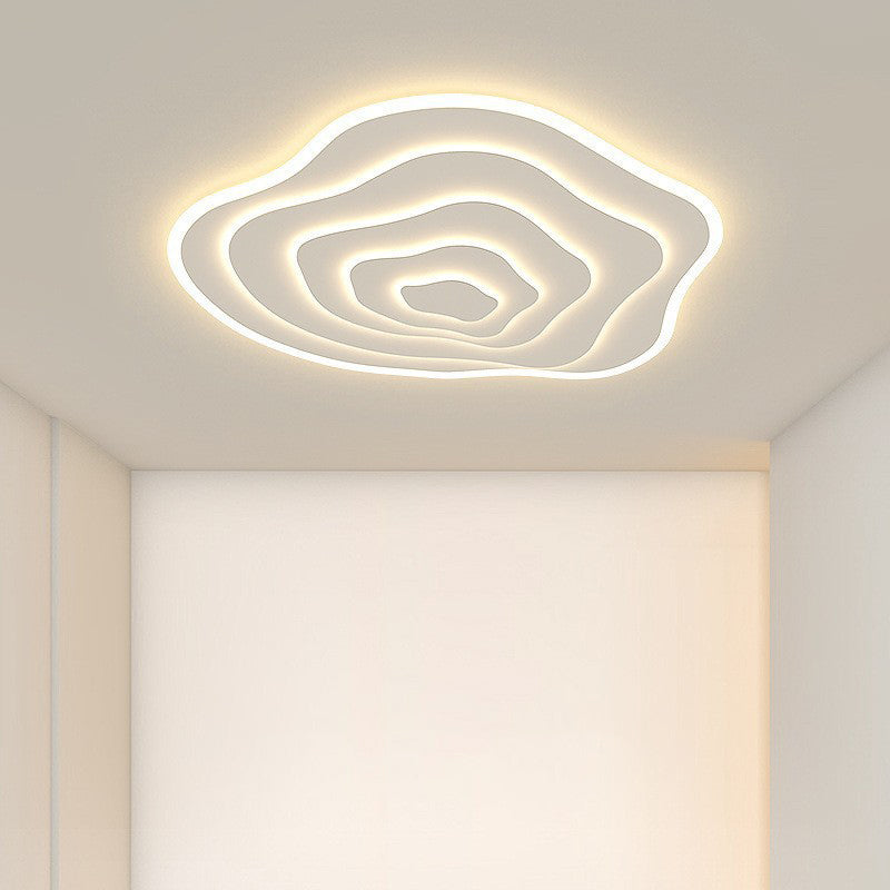 Single White Modern LED Flush Mount Lighting Unique Ceiling Light for Bedroom