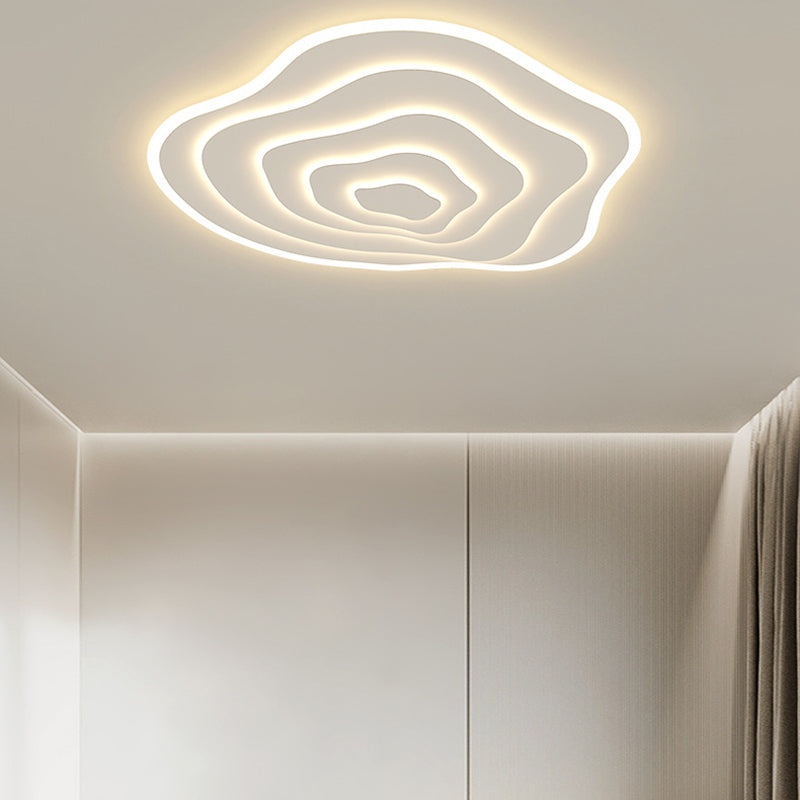 Single White Modern LED Flush Mount Lighting Unique Ceiling Light for Bedroom