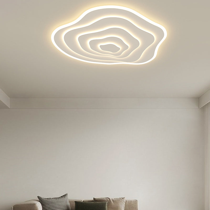 Single White Modern LED Flush Mount Lighting Unique Ceiling Light for Bedroom