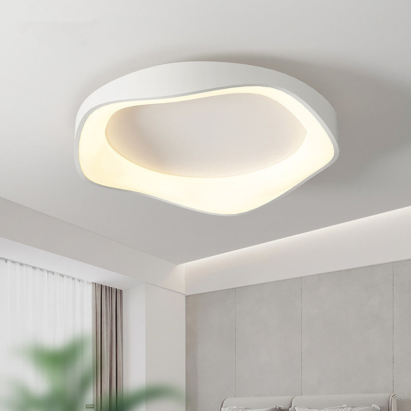 Single White Modernism Flush Mount Lighting Unique LED Ceiling Light for Bedroom