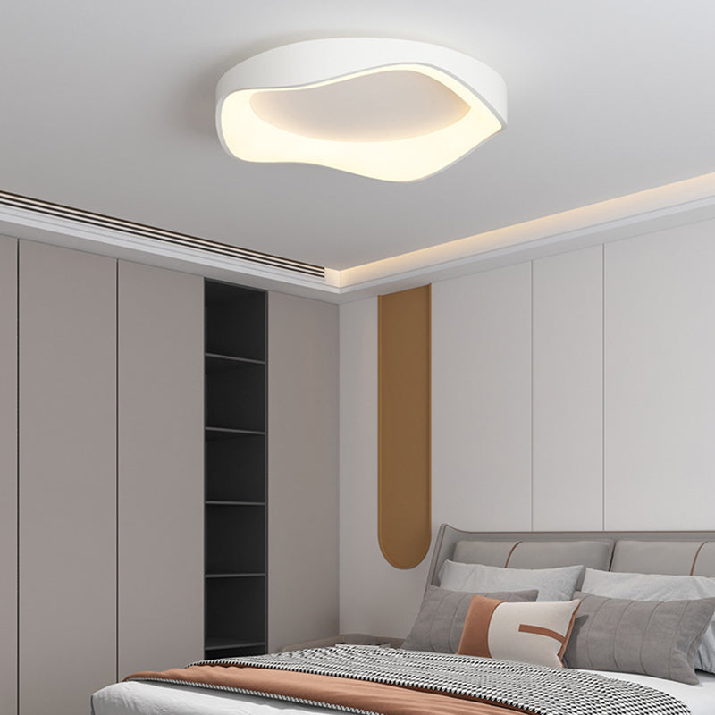 Single White Modernism Flush Mount Lighting Unique LED Ceiling Light for Bedroom