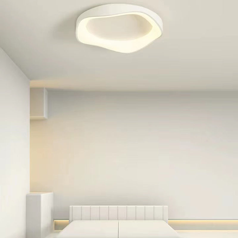 Single White Modernism Flush Mount Lighting Unique LED Ceiling Light for Bedroom