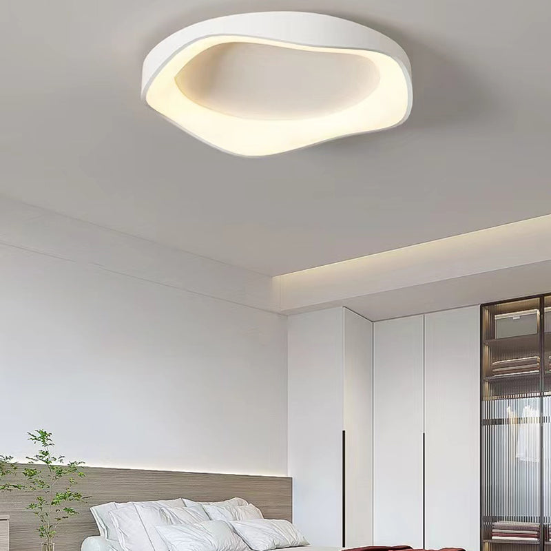 Single White Modernism Flush Mount Lighting Unique LED Ceiling Light for Bedroom