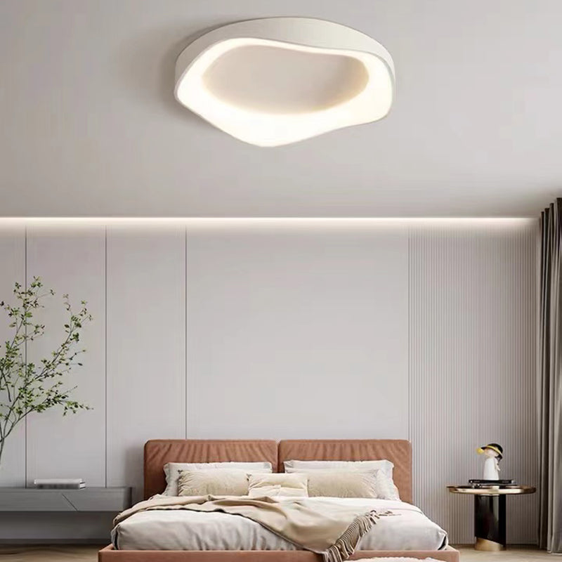 Single White Modernism Flush Mount Lighting Unique LED Ceiling Light for Bedroom