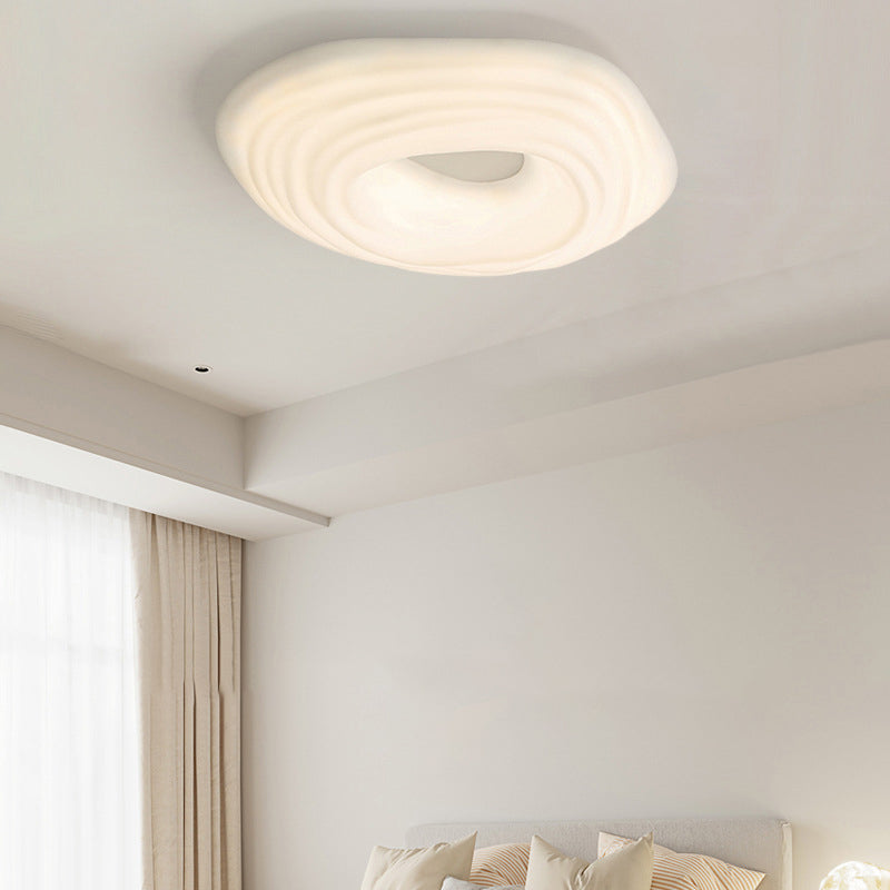 Single White Modernism Flush Mount Lighting Acrylic Unique Ceiling Light