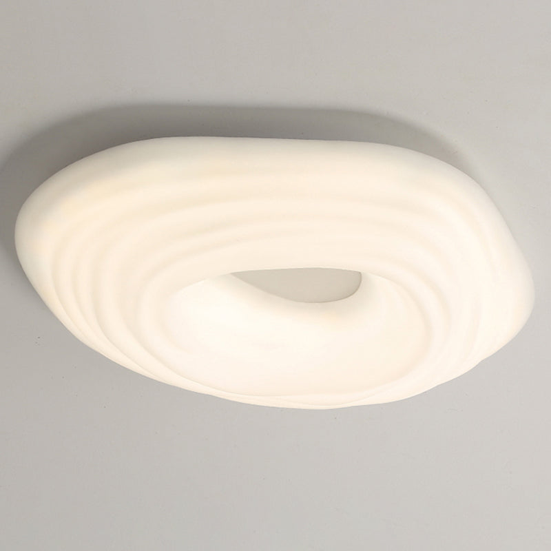 Single White Modernism Flush Mount Lighting Acrylic Unique Ceiling Light