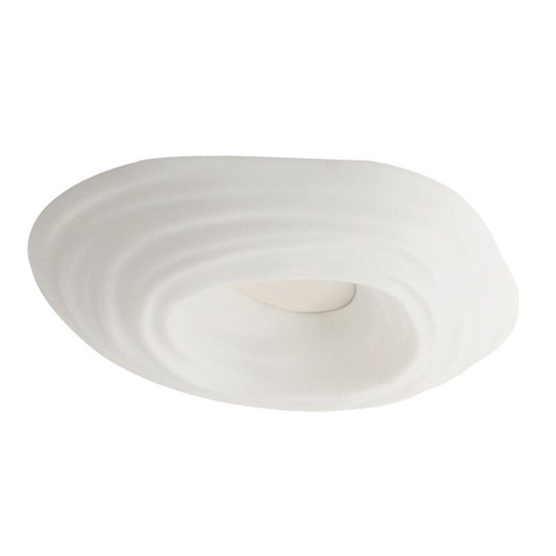 Single White Modernism Flush Mount Lighting Acrylic Unique Ceiling Light