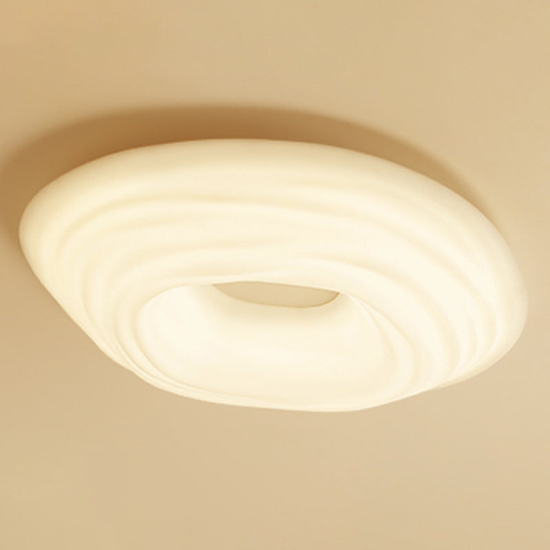 Single White Modernism Flush Mount Lighting Acrylic Unique Ceiling Light