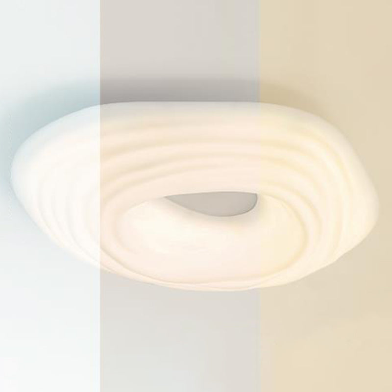 Single White Modernism Flush Mount Lighting Acrylic Unique Ceiling Light