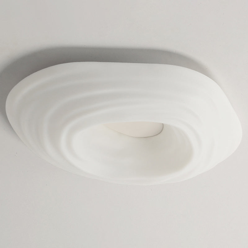 Single White Modernism Flush Mount Lighting Acrylic Unique Ceiling Light