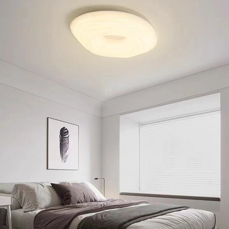 Single White Modernism Flush Mount Lighting Acrylic Unique Ceiling Light