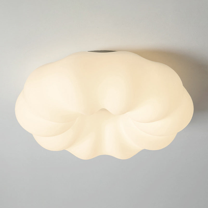 Single White Modernism Flush Mount Lighting Unique Acrylic Ceiling Light