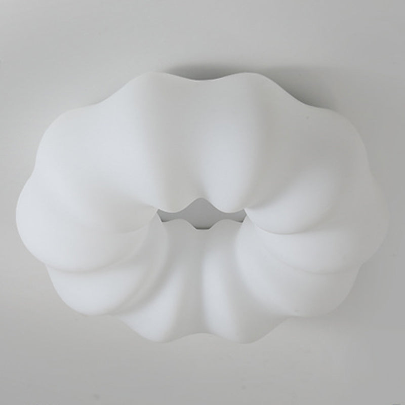 Single White Modernism Flush Mount Lighting Unique Acrylic Ceiling Light