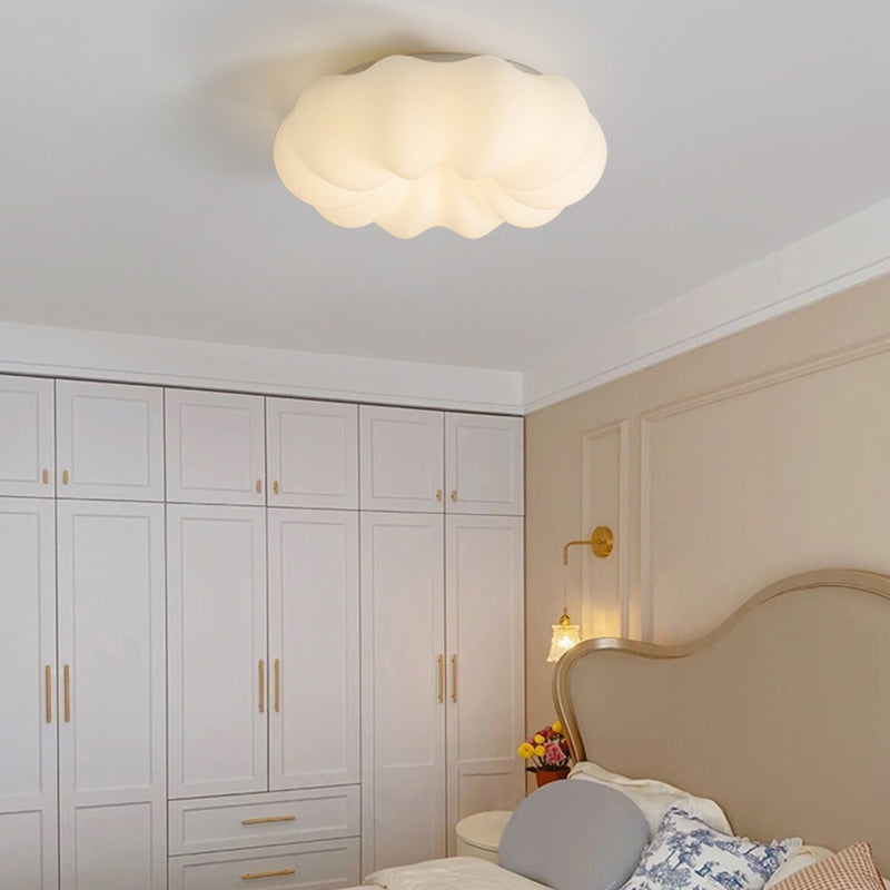 Single White Modernism Flush Mount Lighting Unique Acrylic Ceiling Light