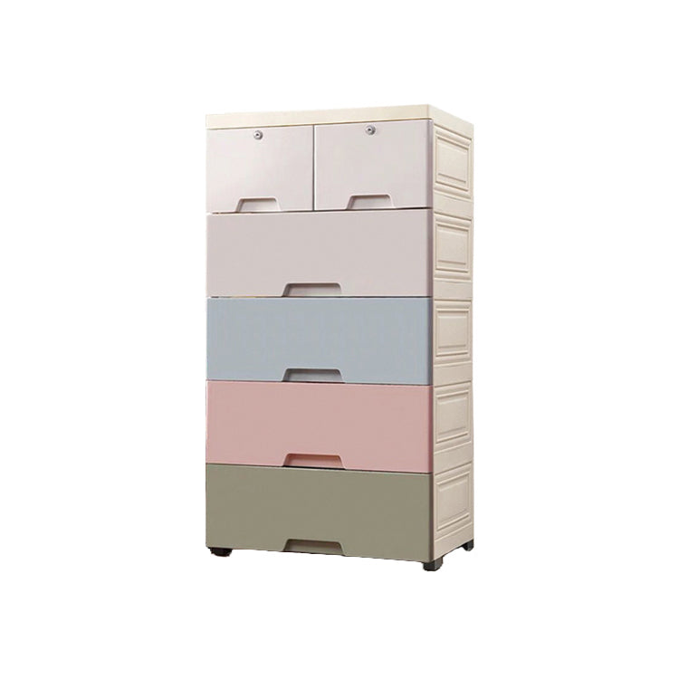 Scandinavian Dressers Plastic Kids Nightstand with 5/6 Drawers , 11.7 Inch W