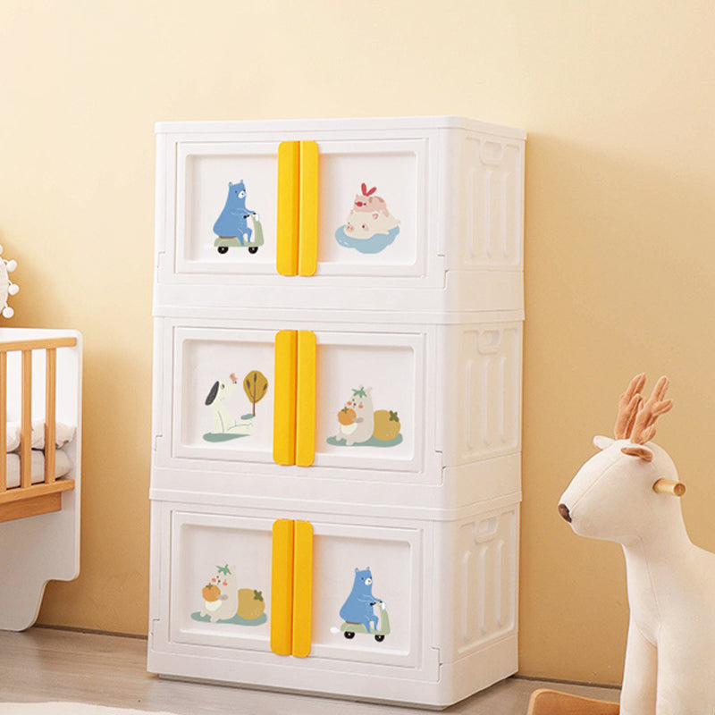 Modern Kids Nightstand Chest Plastic Nursery Dresser , 15.6-inch Width