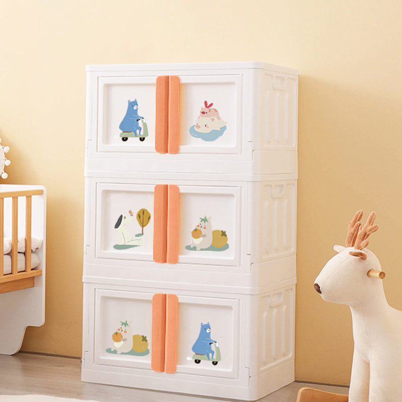 Modern Kids Nightstand Chest Plastic Nursery Dresser , 15.6-inch Width