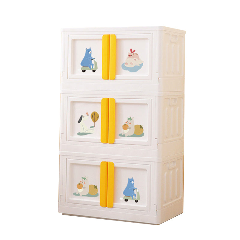 Modern Kids Nightstand Chest Plastic Nursery Dresser , 15.6-inch Width