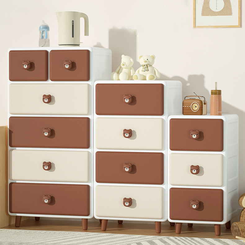 Modern Chest Dressers Plastic Kids Nightstand with 5/6 Drawers , 16.77 Inch W