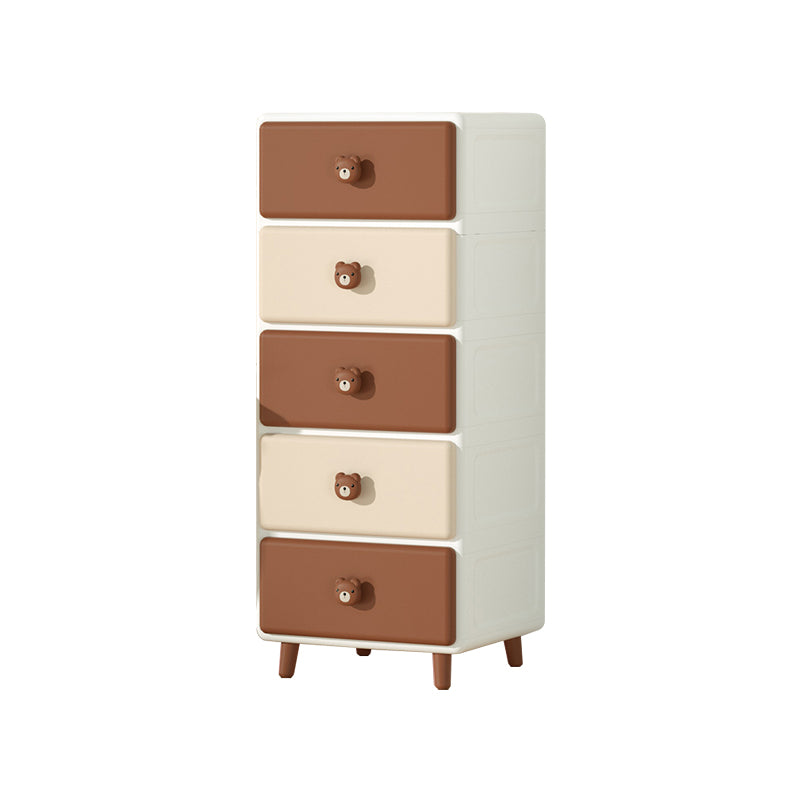 Modern Chest Dressers Plastic Kids Nightstand with 5/6 Drawers , 16.77 Inch W